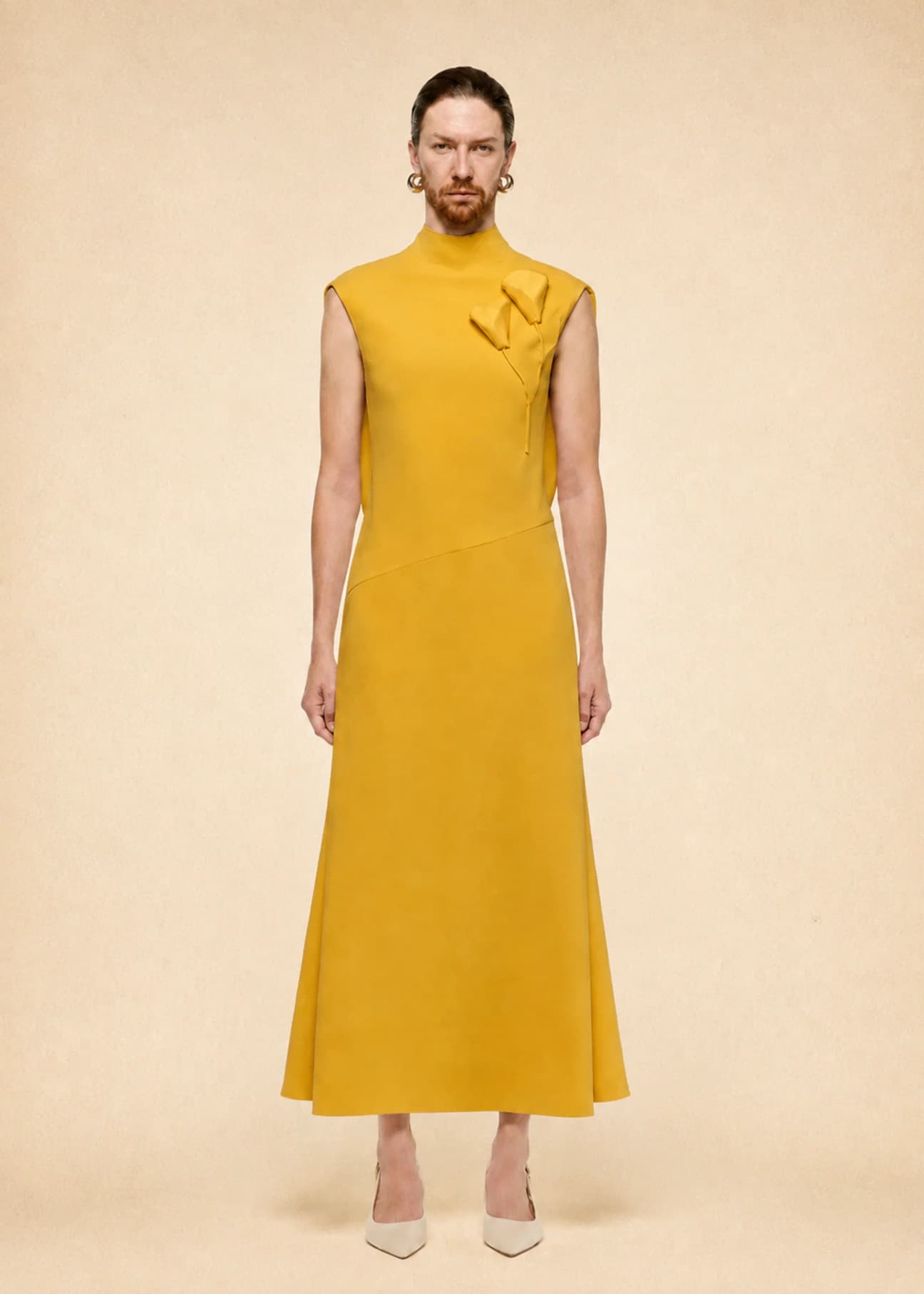 Cady Panel Dress in Mustard